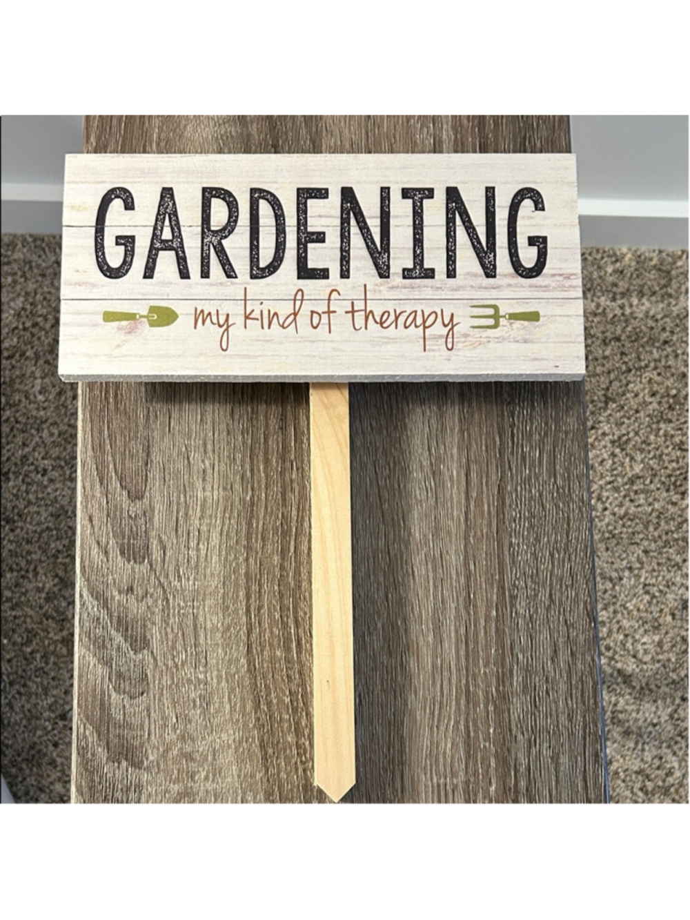 Set of 3- Gardening Signs with Wooden Stake